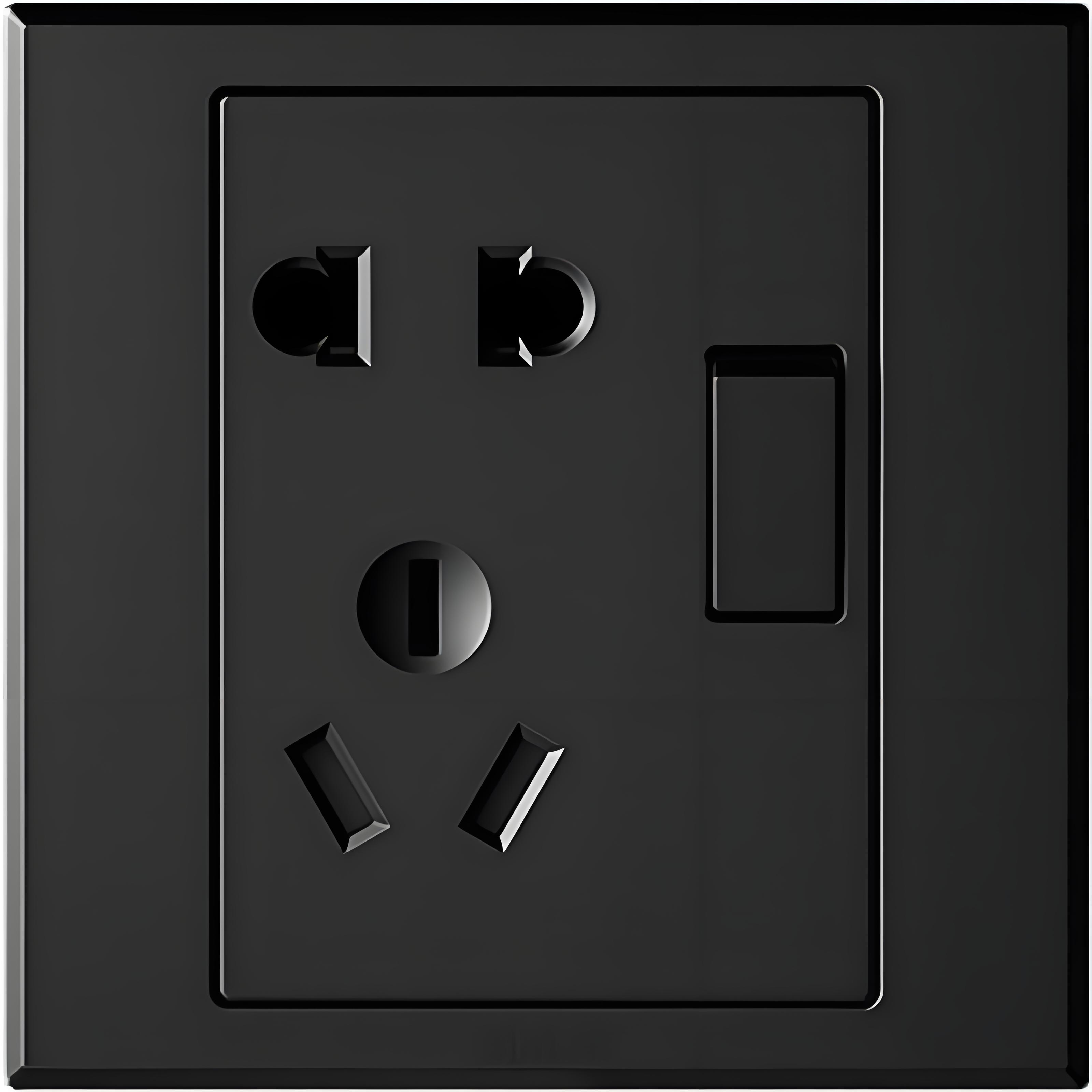 Black switch socket 3