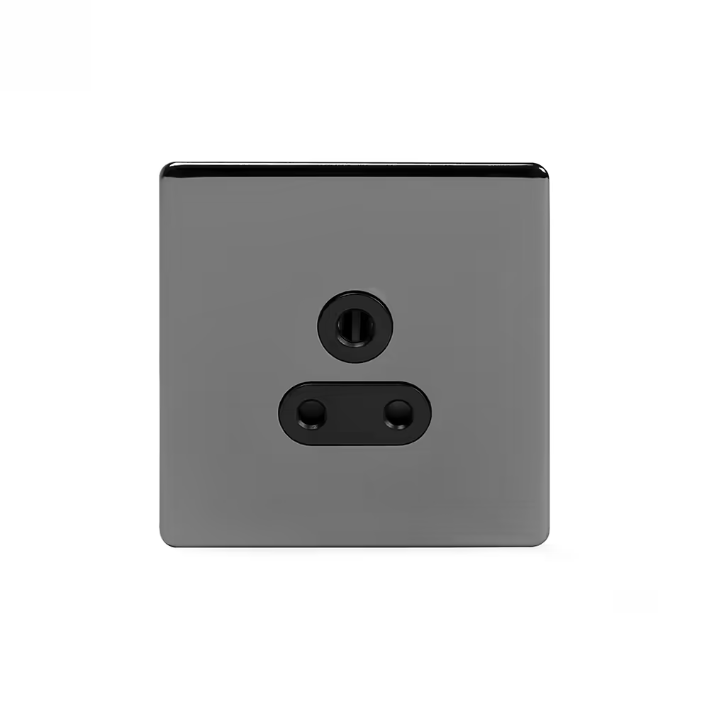  Black Nickel Unswitched Socket Blk Ins Screwless