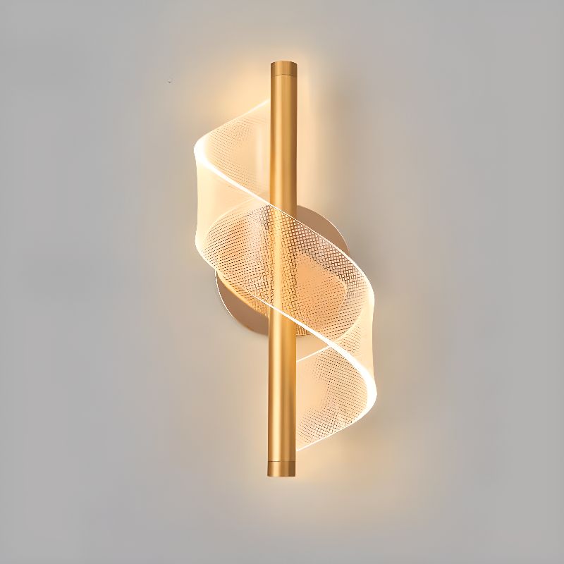 1 Light Metal Geometric Wall Sconce with Glassy Plexiglass Shade - Gold 110V-120V Warm Light