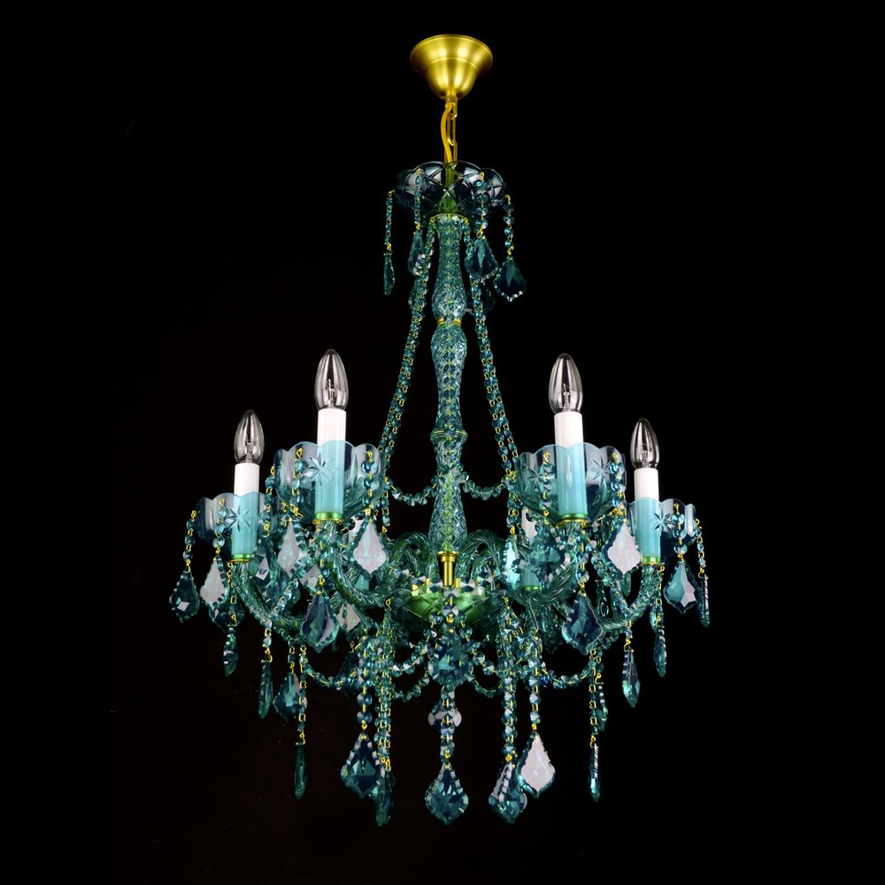 Aqua Crystal Chandelier